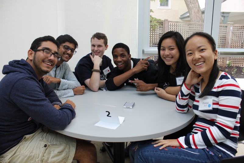 A group of students participating in an intercultural activity